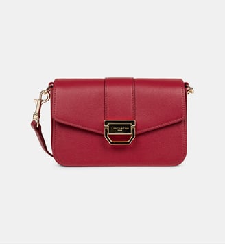 Petit sac trotteur Valor en cuir - Lancaster - Rouge foncé
