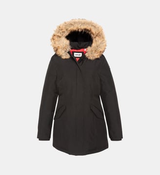 Parka à capuche bordée de fausse fourrure - Schott - Noir