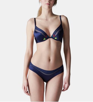 Soutien-gorge triangle avec armatures - Bleu Nuit - Simone Pérèle - Bleu