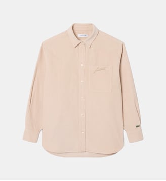 Surchemise oversize velours côtelé - Lacoste - Beige
