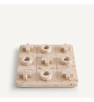 Jeu tic-tac-toe en travertin - AM.PM - Beige
