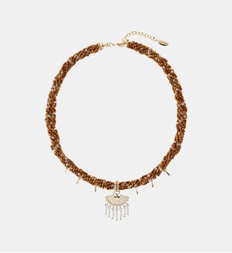 Collier de perles avec pampilles et pendentif BILKIS - Hipanema - Doré
