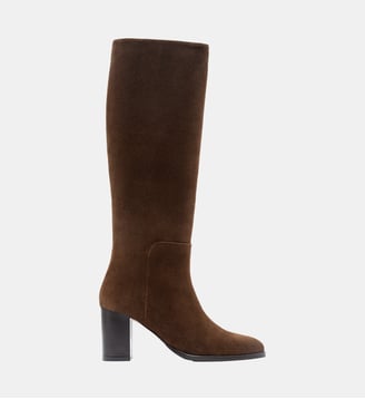 Melia - Bottes En Cuir Veau Velours Cognac Parallèle