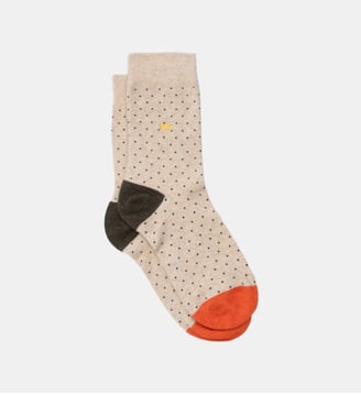 Chaussettes en coton peigné à pois - Billybelt - Beige et kaki