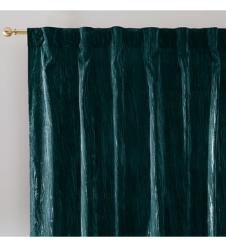 Rideau panne de velours pattes cachées - La Redoute Interieurs - Bleu