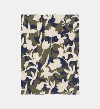 Écharpe ibrea - Motif floral - Caroll - Vert kaki