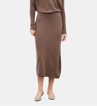 Jupe jbeverly 100% laine - Laine rws - Caroll - Taupe