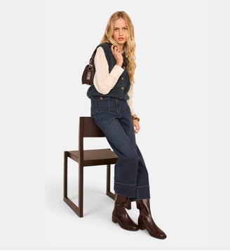 Jean Large Et Cropped En Coton Mélangé Stella - Maison 123 - Bleu denim
