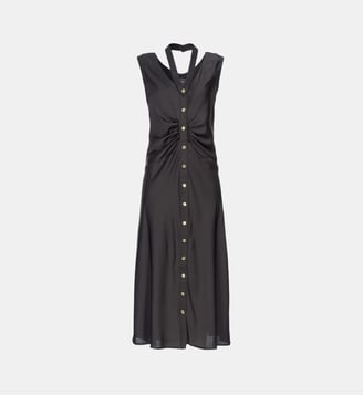 Robe midi en satin mat - Pinko - Noir