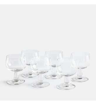 Lot de 6 verres forme ballon, pied bas - La Redoute Interieurs - Transparent