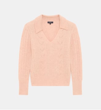 Pull mflorentin - Motif uni - Polyamide - Coupe droite - Caroll - Rose saumon
