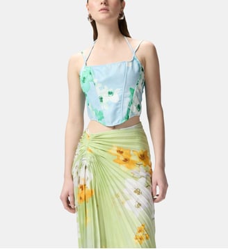 Top sans manches façon corset à fleurs - Pinko - Multicolore