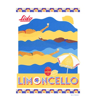 Poster Hello Bonjour - En Vacances Limoncello - Poster & Frame - Multicolore
