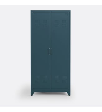 Armoire 2 portes en métal acier - La Redoute Interieurs - Bleu de prusse
