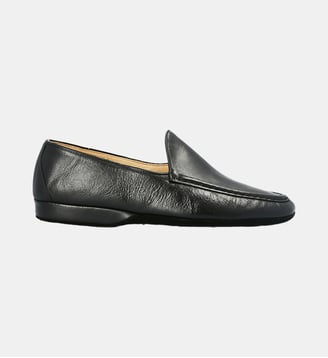 Pantoufle mule fermee - cuir lisse - Manfield - Noir