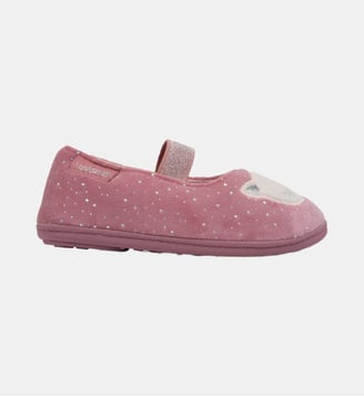 Chaussons Ballerines avec élastique de maintien, semelle antidérapante - Isotoner - Rose pailleté