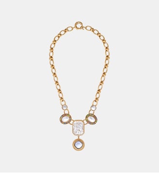 Collier cabochon   - Louise - Satellite - Blanc