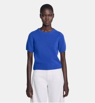 Pull en laine à logo - Sandro - Bleu