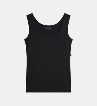 débardeur Gaston en jersey de coton noir - Agnès b. - Noir