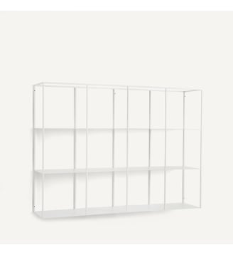 Bibliothèque murale en métal acier, hauteur 100,6 cm - AM.PM - Blanc écume