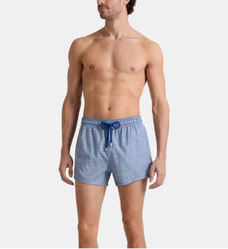 Maillot de bain en laine ultrafine Prince of Wales Check - Vilebrequin - Bordeaux