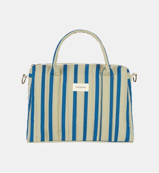 Organisateur de pousette & mini sac Stories Édition limitée - Nobodinoz - Rayures bleues et vertes