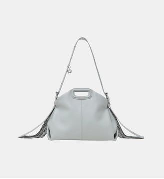 Sac Miss M en cuir grainé - Maje - Gris clair