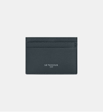 Porte cartes Lucien en cuir grainé - Le Tanneur - Bleu marine