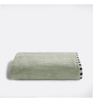Serviette de toilette en éponge 500g, coton recyclé - La Redoute Interieurs - Vert thé