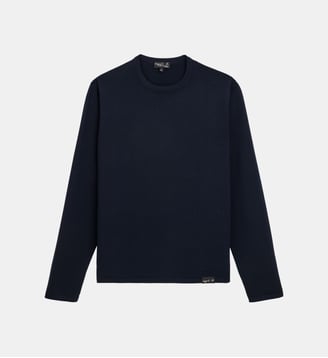 pull Park en laine mérinos-Noir-T0-Noir-T0 - Agnès b. - Bleu orage
