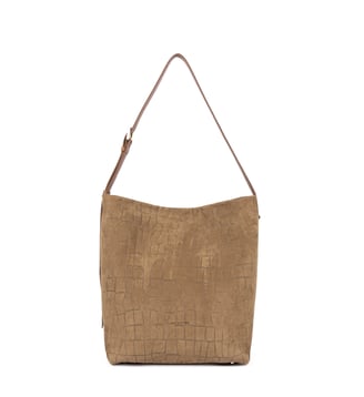 Sac seau Suède Exo en cuir - Lancaster - Moka