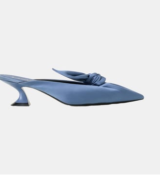 Mule À Talon Midnight Step Noeud En Satin - Lanvin - Bleu
