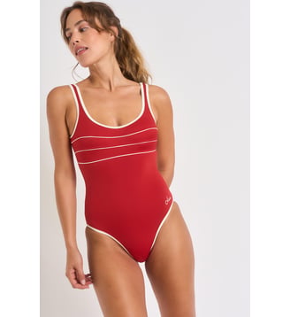 Maillot 1 pièce ANCOLIE LAVANDOU-Paprika-42 - FR - Livia - Rouge
