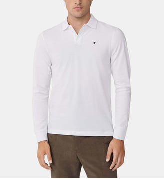 Polo slim en coton piqué - Hackett London - Blanc