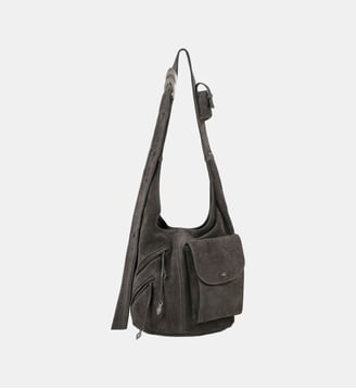 Sac à main Youyou en cuir L - Ba&sh - Dark grey