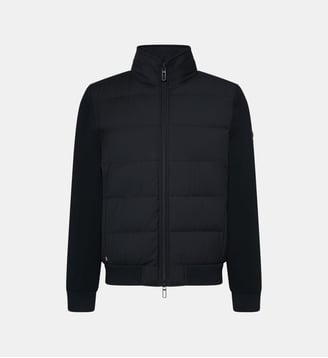 Blouson hybride matelassé à manches en maille regular Draco - Digel - Noir