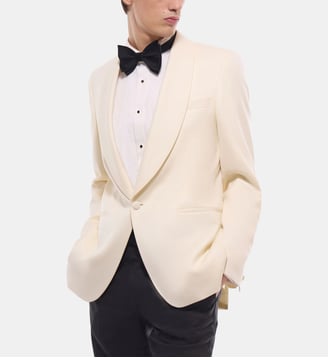 Veste de smoking ajustée en laine - Fursac - Écru