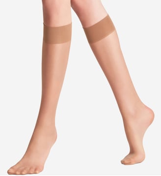 Mi-Bas Seidenglatt 15 Fibre artificielle Transparent - Falke - Nude