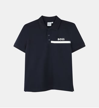 Polo manches courtes - BOSS Kidswear - Bleu cargo