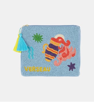 Sac pochette avec perles ASTROLOVA VERSEAU - Wild - Bleu ciel