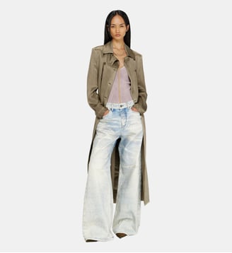 Trench coat en satin froissé - Diesel - Marron clair