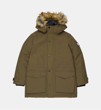 Veste matelassée avec capuche en fausse fourrure - Diesel Kids - Kaki