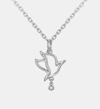 Collier chaîne L'Hirondelle en Argent avec diamant blanc - La Garçonne Diamant - Argent