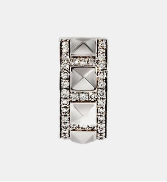 Earcuff Rockaway Picots - Argent & Diamants - Statement - Argent