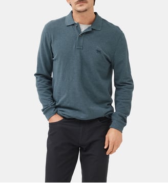 Polo uni slim en coton à manches longues The Gunn - Rodd & Gunn - Dark teal