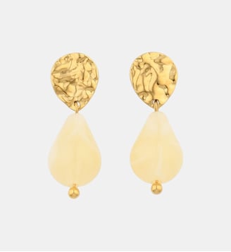 Boucles d'oreilles acier inoxydable goutte ivoire - Balaboosté - Blanc