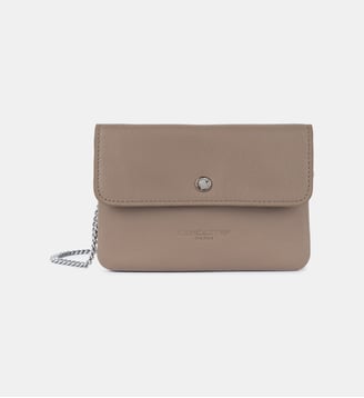 Petit double pochette Soft PM en cuir - Lancaster - Gris