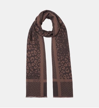 Étole jacquard imprimé animal avec logo - Liu Jo - Noir