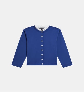 cardigan Dentelle en coton - Agnès b. - Bleu kerguelen