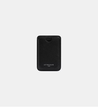 Porte cartes magnétique en cuir grainé - Le Tanneur - Noir